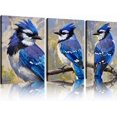 thumbnail image 1 of Hieng Unframed Canvas Print Decorative Painting Blue Jay Bullfinch Original Art Couple Bird Artwork Animal Wall Art Decor, 1 of 6