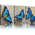 thumbnail image 1 of Hieng Unframed Wall Art Canvas Butterfly Insect Original Art Animal Oil Painting Small Mural, 1 of 6