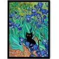 thumbnail image 1 of Hieng Van Gogh's Almond Blossom Funny Black Cat Canvas Wall Art, Oil Painting Posters Home Decor, Vintage Abstract Aesthetic Wall Decorations for Living Room Bedroom, 1 of 6