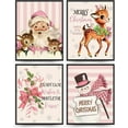 thumbnail image 1 of Hieng Vintage Christmas Decor, Christmas Wall Art Prints Set of 4, Retro Christmas Santa Claus Wall Art Decor for Gallery Living Room Bathroom (Unframed), 1 of 6
