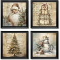 thumbnail image 1 of Hieng Vintage Christmas Pictures Wall Decor Prints,Retro Christmas Tree Wall Art Decorations for Home Kitchen Bedroom Bathroom Living Room Office,Santa Claus Xmas Decor Prints Unframed, 1 of 6