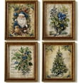 thumbnail image 1 of Hieng Vintage Christmas Pictures Wall Decor Prints,Retro Christmas Wall Art Decorations for Home Kitchen Bedroom Bathroom Living Room Office,Santa Claus Xmas Tree Decor Prints Unframed, 1 of 6
