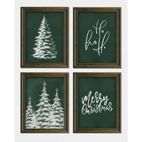 Hieng Vintage Christmas Wall Art Decor, Merry Christmas Santa Claus Wall Posters Prints Set of 4, Christmas Wall Decor Gifts for Winter Holiday Living Room Bedroom Kitchen (Unframed)