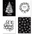 thumbnail image 1 of Hieng Vintage Christmas Wall Art Decor Set of 4 Retro Winter Holiday Xmas Artwork Poster Christmas Tree Snowman Wall Decor for Home Farmhouse Bedroom Gallery Decorations Unframed, 1 of 6