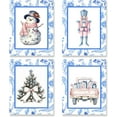 thumbnail image 1 of Hieng Vintage Christmas Wall Art Decor Set of 4 Retro Winter Holiday Xmas Artwork Poster Christmas Tree Snowman Wall Decor for Home Farmhouse Bedroom Gallery Decorations Unframed, 1 of 6
