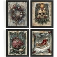 thumbnail image 1 of Hieng Vintage Christmas Wall Decor,Trendy Christmas Retro Posters for Room, Santa Snowman Deer Nutcracker Xmas Wall Art Prints for Living Room Kitchen Bedroom Office Set of 4 Unframed, 1 of 6