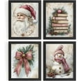 thumbnail image 1 of Hieng Vintage Christmas Wall Decor,Trendy Christmas Retro Posters for Room, Santa Snowman Deer Nutcracker Xmas Wall Art Prints for Living Room Kitchen Bedroom Office Set of 4 Unframed, 1 of 6