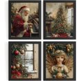 thumbnail image 1 of Hieng Vintage Christmas Wall Decor,Trendy Christmas Retro Posters for Room, Santa Snowman Deer Nutcracker Xmas Wall Art Prints for Living Room Kitchen Bedroom Office Set of 4 Unframed, 1 of 6