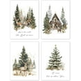 thumbnail image 1 of Hieng Vintage Winter Christmas Posters Prints Unframed Set of 4, Rustic Christmas Tree Wall Art Prints Decor for Living Room Bedroom Reading Nook Corner, Santa Claus Books Wall Pictures, 1 of 6