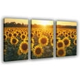 thumbnail image 1 of Hieng Wall Art Golden Sunflower Oil Painting Rural Sunset Sunflower Field Scenery Canvas Wall Art Living Room Dining Room Decor Poster Wrapped Canvas（Only canvas）, 1 of 6