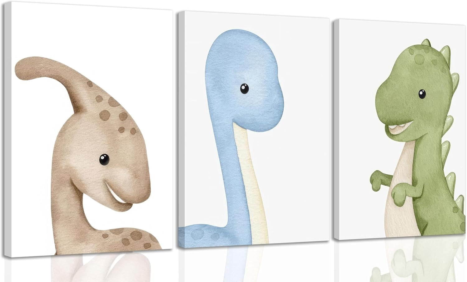 Hieng Watercolor Dinosaur Wall Art Kids Boys Room Canvas Wall Decor ...