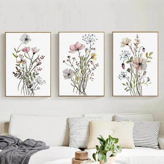 Hieng Watercolor Flower Poster Wildflower Art Print Nordic Botanical Canvas Painting Vintage Wall Picture Living Room Decor