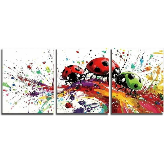 Hieng Watercolour Animals Wall Art Canvas Boys Room Wall Decor,Colorful Art Posters Bedroom Bathroom Spring Decorations(Only canvas)