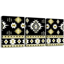 Hieng Western Bull Skull Wall Painting Posters and Prints Southwestern Aztec Picture Wall Decor Boys Girls Boho Tribal Canvas Wall Hieng for Living Room Bedroom Ethnic Bohemian