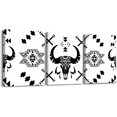 thumbnail image 1 of Hieng Western Bull Skull Wall Painting Posters and Prints Southwestern Aztec Picture Wall Decor Boys Girls Boho Tribal Canvas Wall Hieng for Living Room Bedroom Ethnic Bohemian, 1 of 6