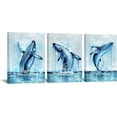 thumbnail image 1 of Hieng Whale Wall Art Decor Ocean Marine Life Painting Prints Blue Pictures Decorations for Bathroom, 1 of 6