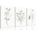 thumbnail image 1 of Hieng Wildflower Canvas Wall Art Pink Watercolor Botanical Floral Poster Prints Set of 3 Modern Minimalist Flower Pictures Home Decor Painting Bedroom Bathroom Living Room, 1 of 5