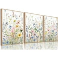 thumbnail image 1 of Hieng Wildflower Poster Pink Watercolor Botanical Floral WallColorful Canvas Prints Set of 3 Modern Minimalist Flower Pictures Decor Painting Bedroom Bathroom Living Room, 1 of 6