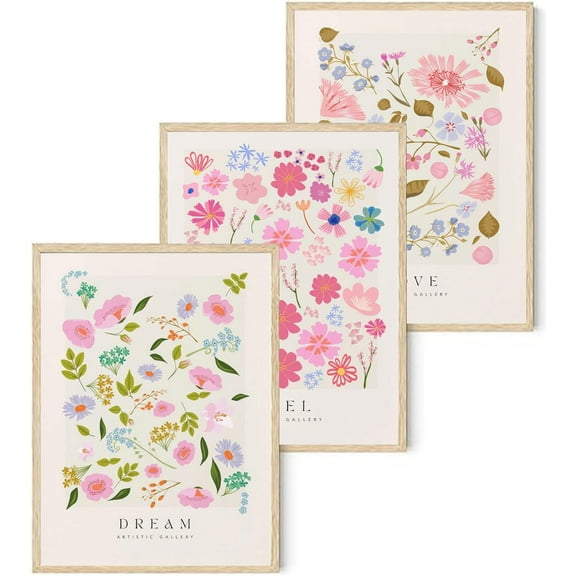 Hieng William Morris Wall Art Vintage Butterfly Poster Prints Set of 3 Botanical Flower Aesthetic Pictures Gallery Canvas Artwork Nouveau Painting Decor for Living Room Bedroom 16x24in Unframed