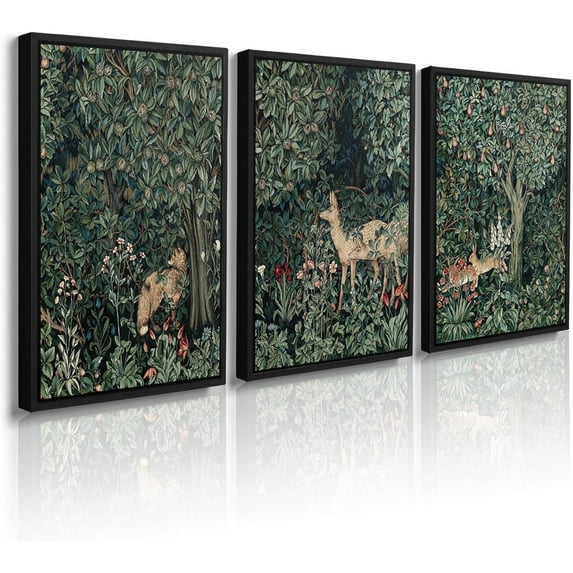 Hieng William Morris Wall Hieng Forest Animal Canvas Prints Wall Hieng Sets Farmhouse Living Room Decor Fox Rabbit Eagle Gothic Vintage Botanical Floral Oil Painting Pictures