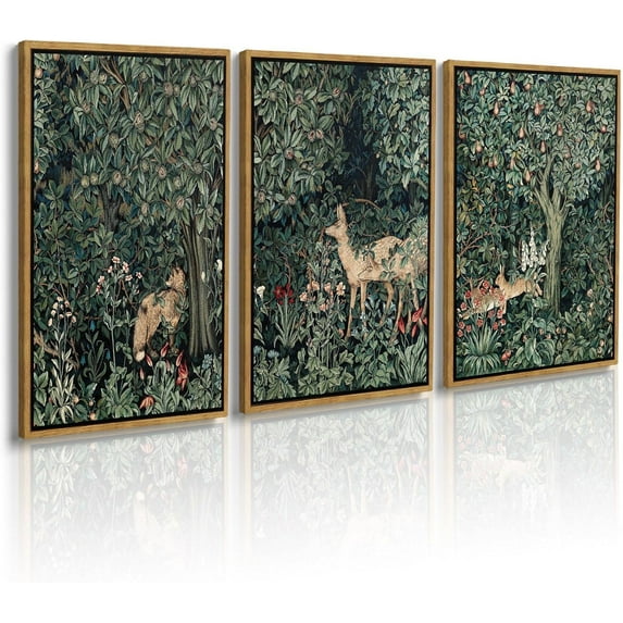 Hieng William Morris Wall Hieng Forest Animal Canvas Prints Wall Hieng Sets Farmhouse Living Room Decor Fox Rabbit Eagle Gothic Vintage Botanical Floral Oil Painting Pictures