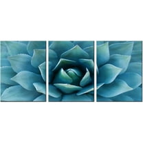 Hieng Zen Wall Art Blue Orchid Flower with SPA Stone Pictures Canvas Prints Grey Turquoise Floral Painting Peaceful Artwork Modern Spa Yoga Home Bedroom Office Bathroom（Only canvas）