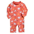 thumbnail image 1 of Hienoo Baby Boys Long Sleeve Full Coverage One-Piece Swimsuit Sunsuit and Matching Hat, Sizes 1-7, 1 of 8