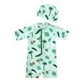 thumbnail image 1 of Hienoo Baby Boys Quick Dry Print One-Piece Swimsuit with Swimming Cap UPF 50+ Swimwear Bathing Suit, Sizes 1-6, 1 of 3