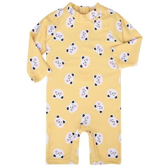 Hienoo Baby Long Sleeve Quick Dry Upf 50  Surfing Suit Jumpsuit with Sun Hat Bathing Suit, Sizes 1-7