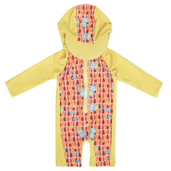 Hienoo Baby Zip Hooded Swimsuit Long Sleeve Rash Guard Surfing Suit Upf 50  Bathing Suit, Sizes 1-6