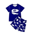 thumbnail image 1 of Hienoo Big Boys Casual Outfits Dinosaur Graphic Short Sleeve Tee Shirt Shorts 2Pcs Set, 1 of 3
