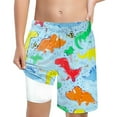 thumbnail image 1 of Hienoo Big Boys Dinosaur Prints Compression Liner Swim Trunks Swimwear, 1 of 4