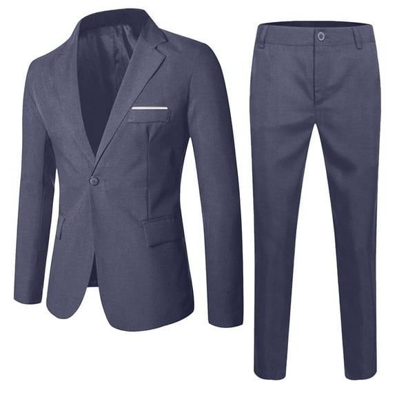 Hienoo Big Boys Formal Suit Solid Party Blazer and Pants Suit Tuxedo
