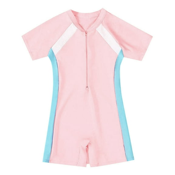 Hienoo Big Boys One-Piece Swimsuit Quick Dry Short Sleeve Rash Guard Bathing Suit