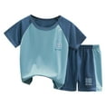 thumbnail image 1 of Hienoo Big Boys Quick Drying Sports Outfits Summer Short Sleeve T Shirt Shorts Set, 1 of 3