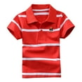 thumbnail image 1 of Hienoo Big Boys Short Sleeve Striped Polo Shirt Kids Summer Casual T Shirt Dailywear, 1 of 2