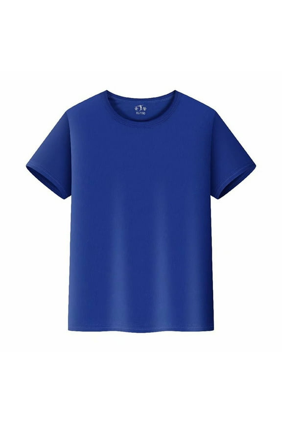 Big Boys Solid Color Short Sleeve T Shirt Unisex Kids Plain T-Shirt, Sizes 2-14