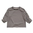 thumbnail image 1 of Hienoo Big Boys Striped Casual T-Shirt Long Sleeve Crewneck T Shirt Unisex Undershirt, 1 of 6