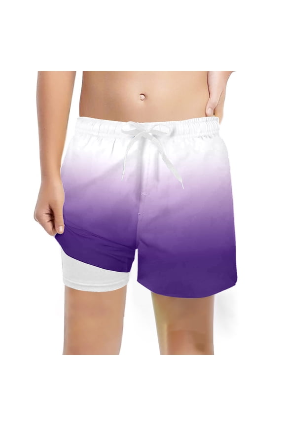 Big Boys Swim Trunks Quick Dry Swim Shorts with Mesh Liner Swimwear Bathing Suit