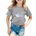 thumbnail image 1 of Hienoo Big Girl Summer Casual T Shirt Whale Print Short Sleeved T-Shirt, Sizes 12M-13T, 1 of 3