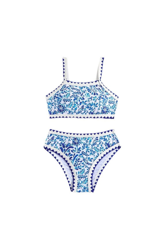 Big Girls Bikini Swimsuit Hot Spring Vacation Swimwear Bathing Suit,2-Piece