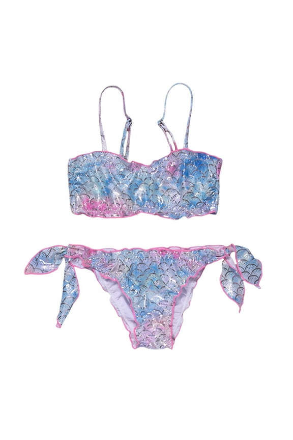 Big Girls Bikini Swimsuit Scales Swimwear Vacation Beach Bathing Suit