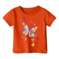 thumbnail image 1 of Hienoo Big Girls Graphic T-Shirt Butterfly Print Short Sleeve T Shirt, Sizes 1-13, 1 of 3