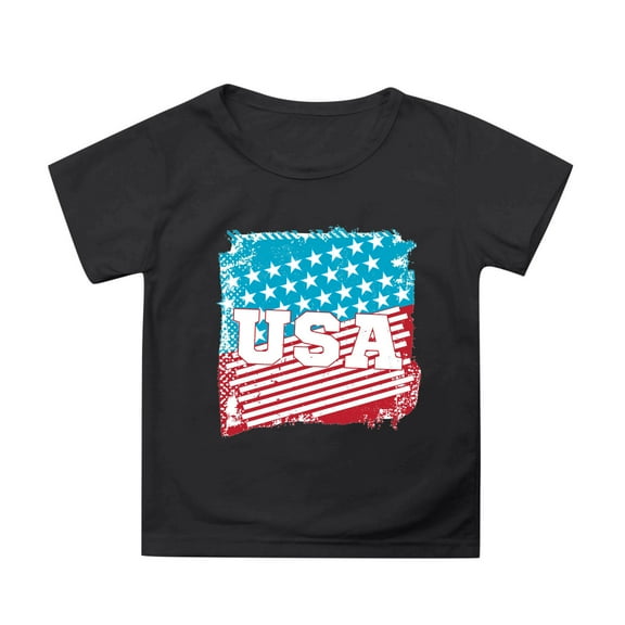 Hienoo Big Girls Independence Day Graphic T Shirt Short Sleeve Summer Casual T-Shirt