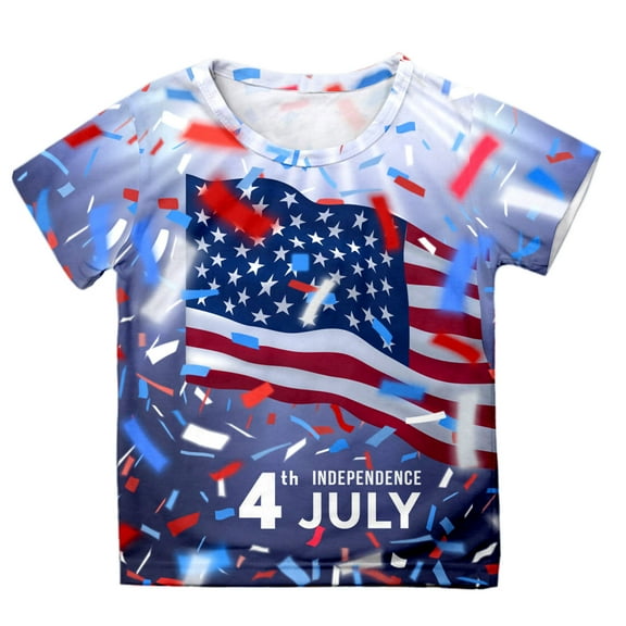 Hienoo Big Girls Independence Day T-Shirt Short Sleeve 4Th Of July T Shirt Summer Tee