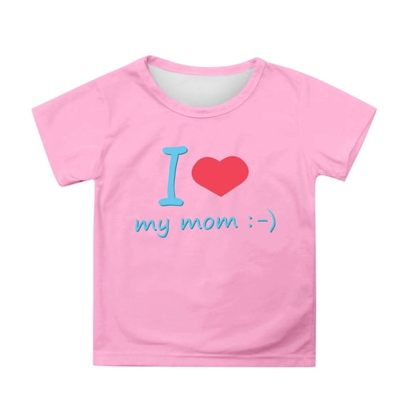 Hienoo Big Girls Mother's Day Tee Shirt Letter Print Short Sleeve T-Shirt, Sizes 3-13