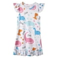 thumbnail image 1 of Hienoo Big Girls Nightgown Cartoon Print Sleeveless Ruffle Nightdress Summer Cute Sleepshirt, Sizes 7-8 Years, 1 of 6