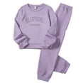 thumbnail image 1 of Hienoo Big Girls Outfits California Print Crewneck Sweatshirt Pants Casual Sweatsuit, 1 of 2
