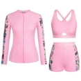 thumbnail image 1 of Hienoo Big Girls Rash Guard Swimsuit Long Sleeve Bathing Suits with Boyshorts Swimwear, 1 of 8