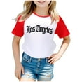thumbnail image 1 of Hienoo Big Girls Tshirt Los Angeles Printed Short Sleeve T Shirt Summer Casual T Shirt, 1 of 3